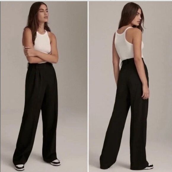 Favorite Daughter Womens The FavoritePants Black High Waist Wide Leg 16 NWT